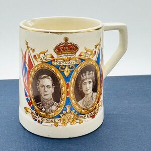 H&K Tunstall King George VI Queen Elizabeth 1937 Coronation Mug England